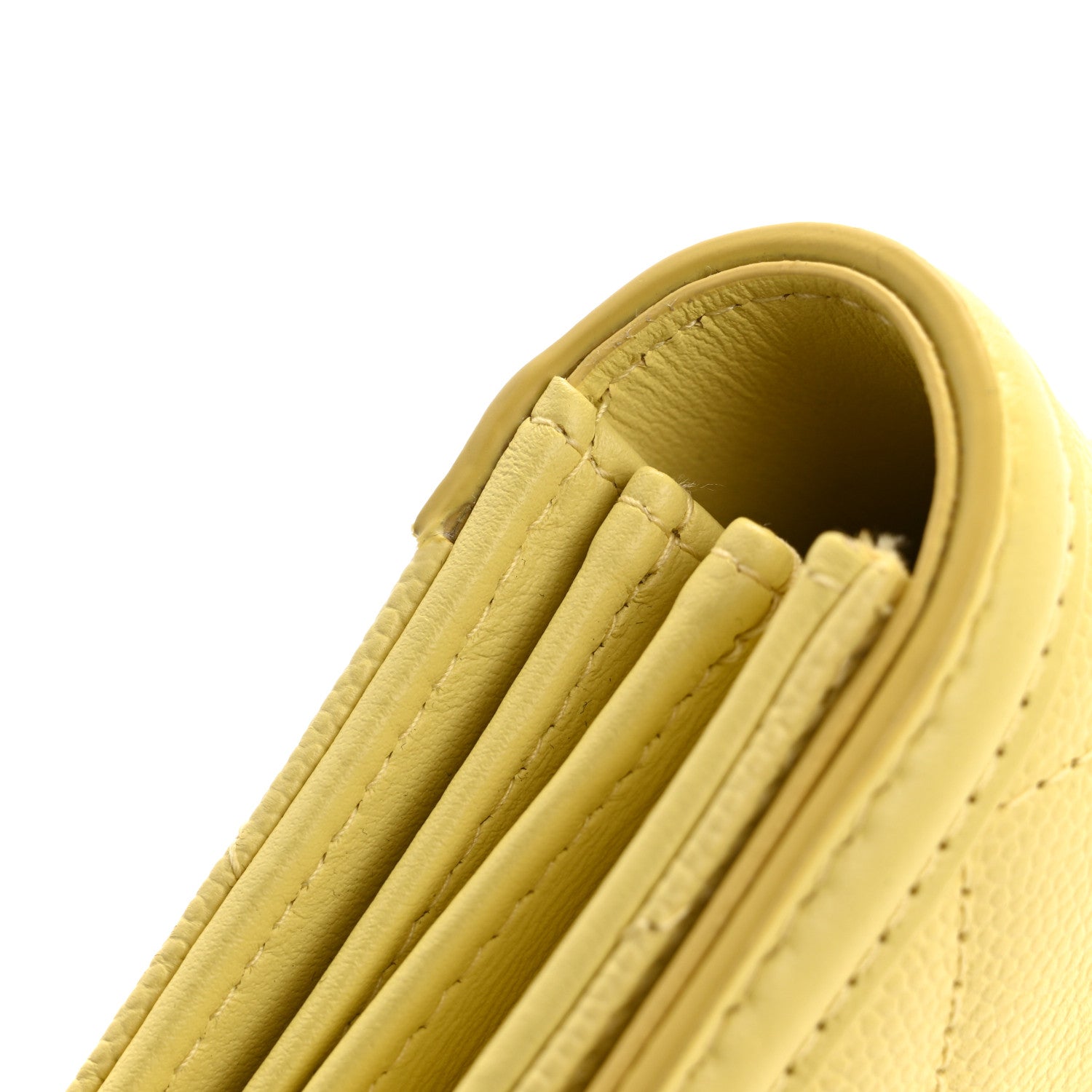 Chanel Caviar Quilted Medium Filigree Flap Wallet Yellow 9 of 13