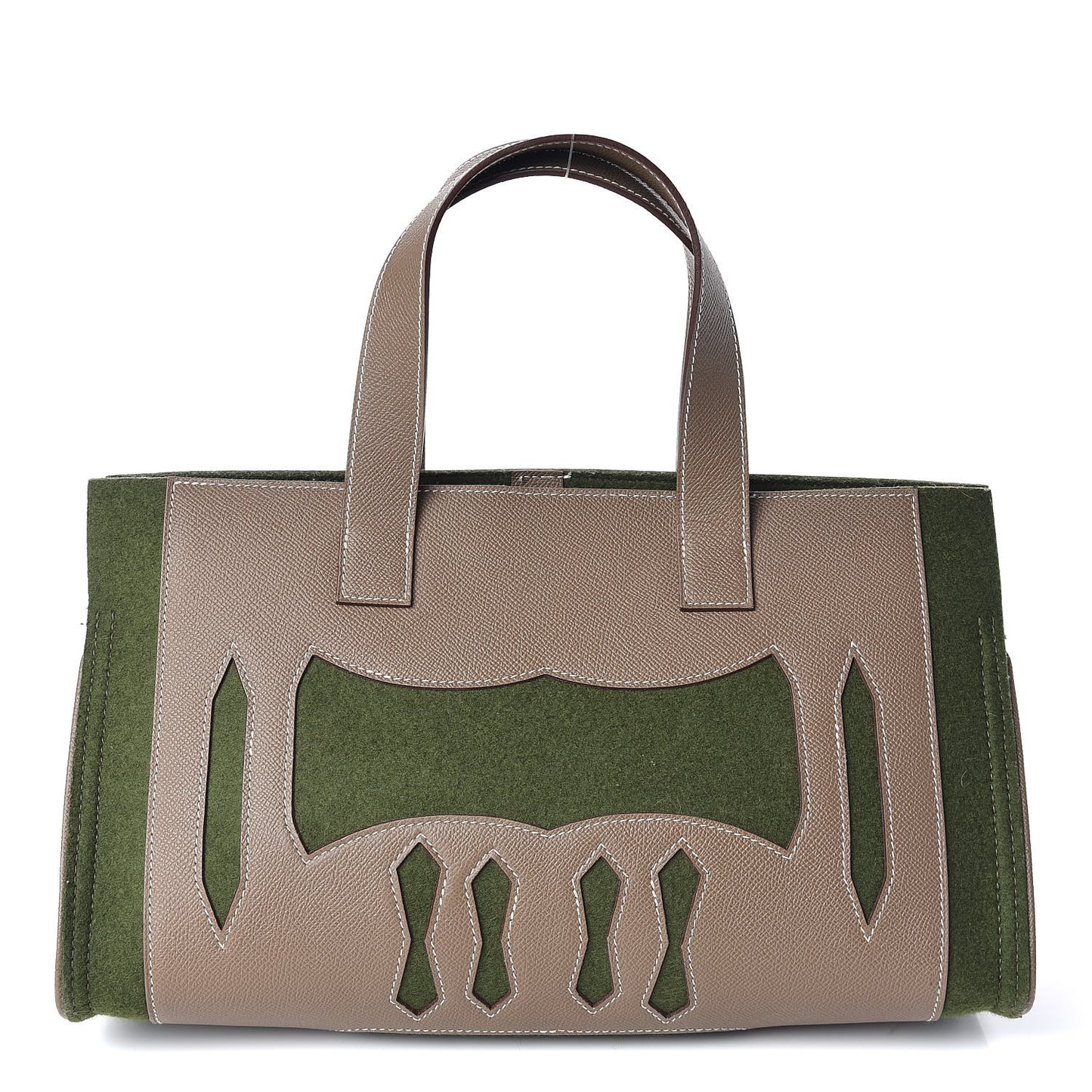 Epsom Felt Petit H Decoupe Basse PM Skeleton Tote Etoupe