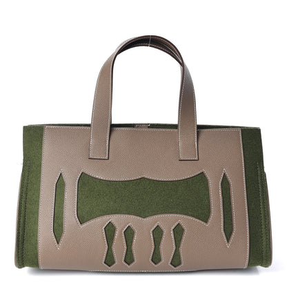 Hermes Epsom Felt Petit H Decoupe Basse PM Skeleton Tote Etoupe 1 of 14