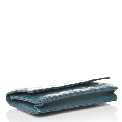 Chanel Caviar Quilted Wallet On Chain WOC Dark Turquoise 4 of 11