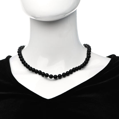 Tiffany Sterling Silver Black Onyx Bead Toggle Necklace 2 of 4