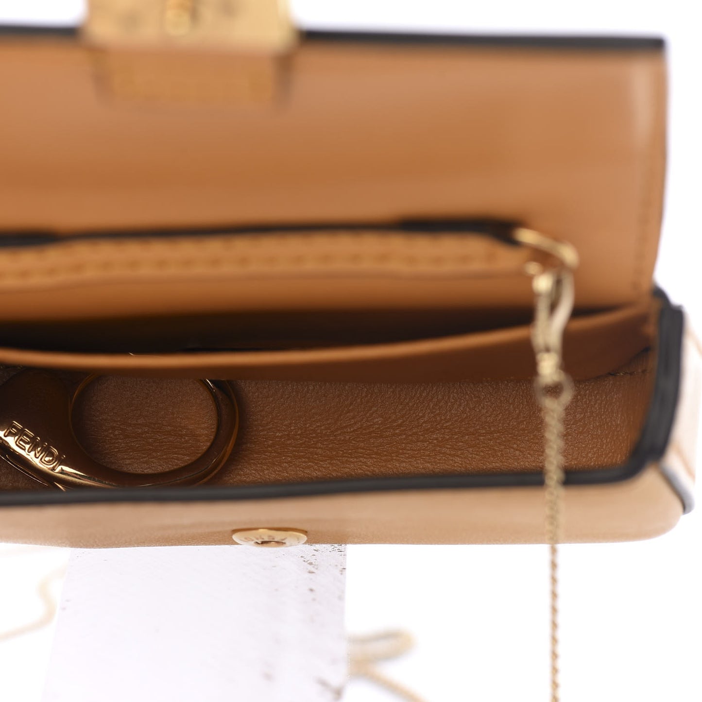 Vitello Century Opaco Nano Baguette Belt Charm Zucca