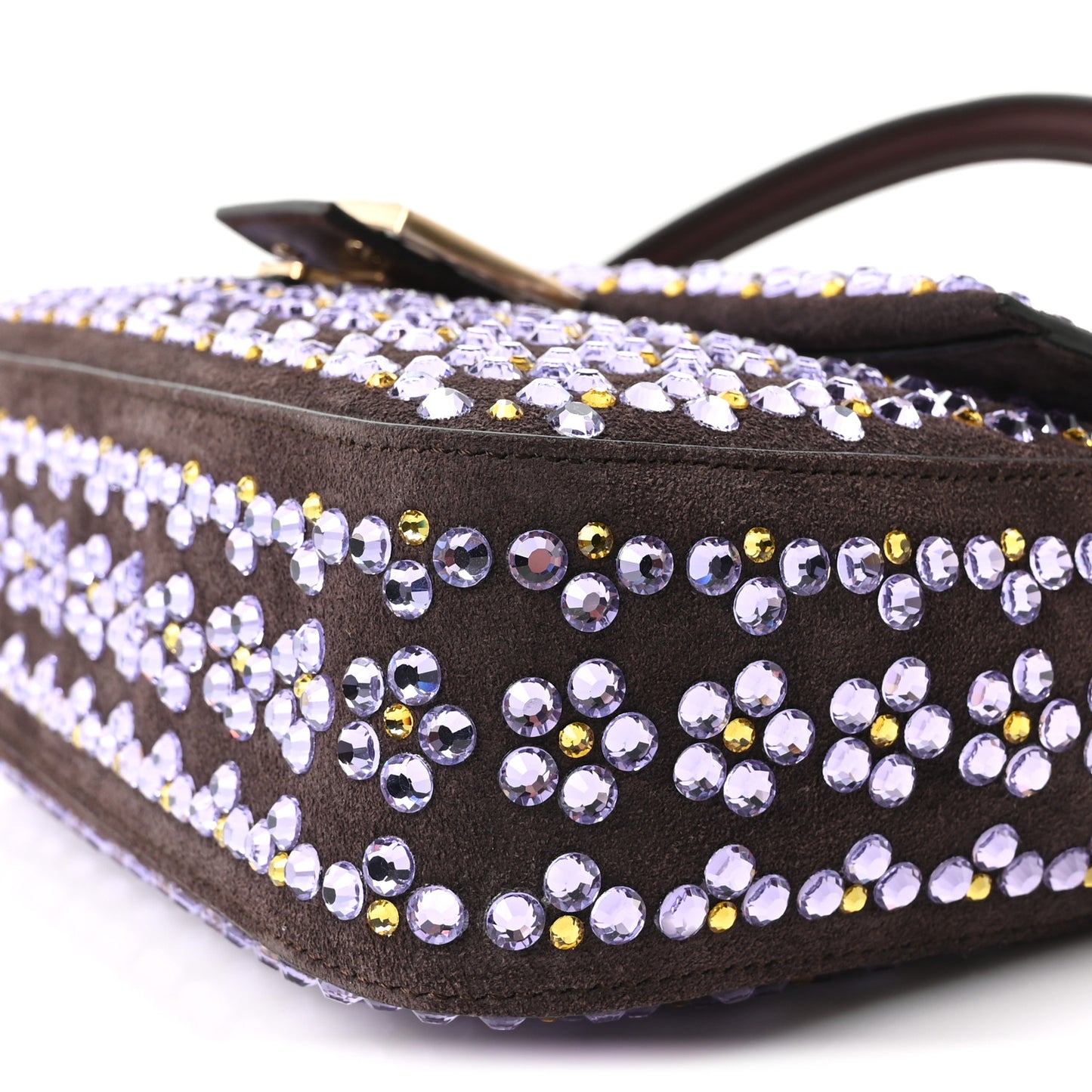 Suede Blooming Crystal Floral Baguette Mogano Anemone