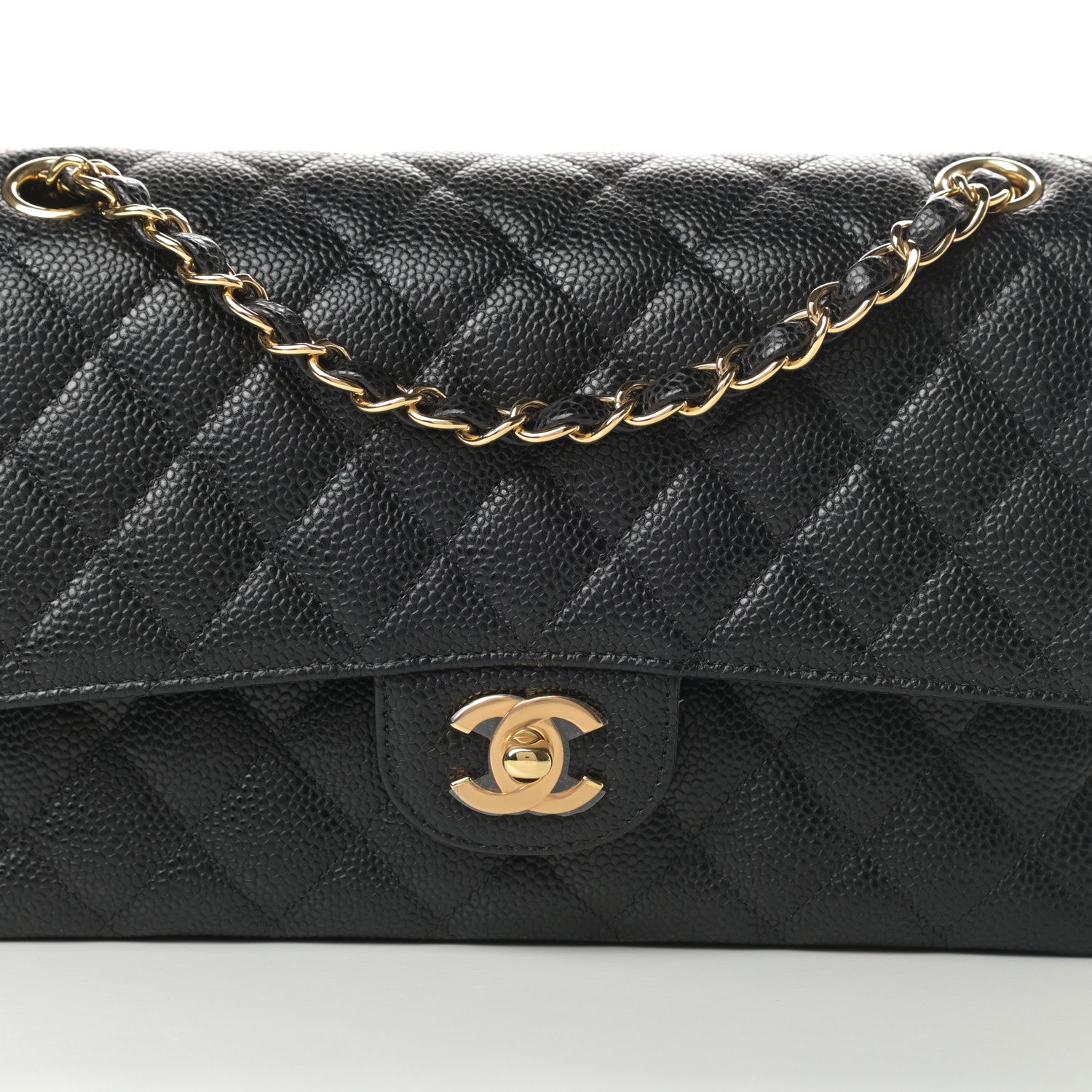 Chanel Caviar Quilted Medium Double Flap Black 8 of 12
