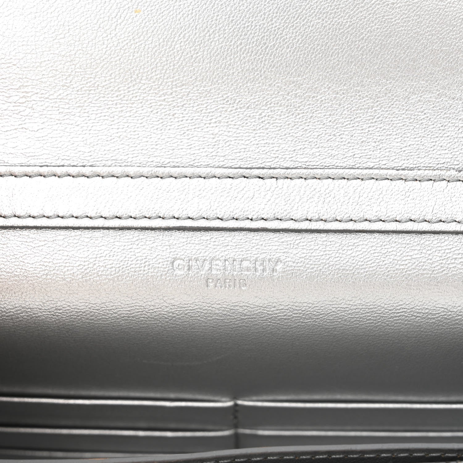 Givenchy Metallic Calfskin Pandora Chain Wallet Silver 6 of 13