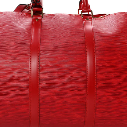 Louis Vuitton Epi Keepall 55 Castillan Red 6 of 15