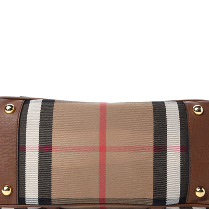 Burberry Derby Calfskin House Check Medium Milverton Satchel Tan 8 of 15