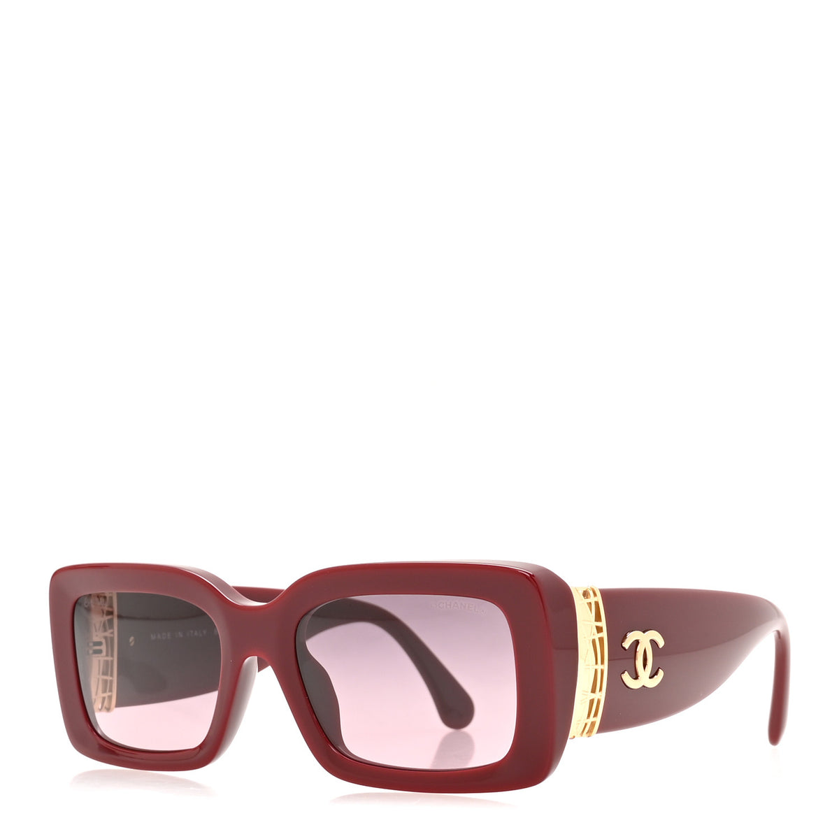 Chanel Acetate Rectangle Sunglasses 5534 Red 1 of 9
