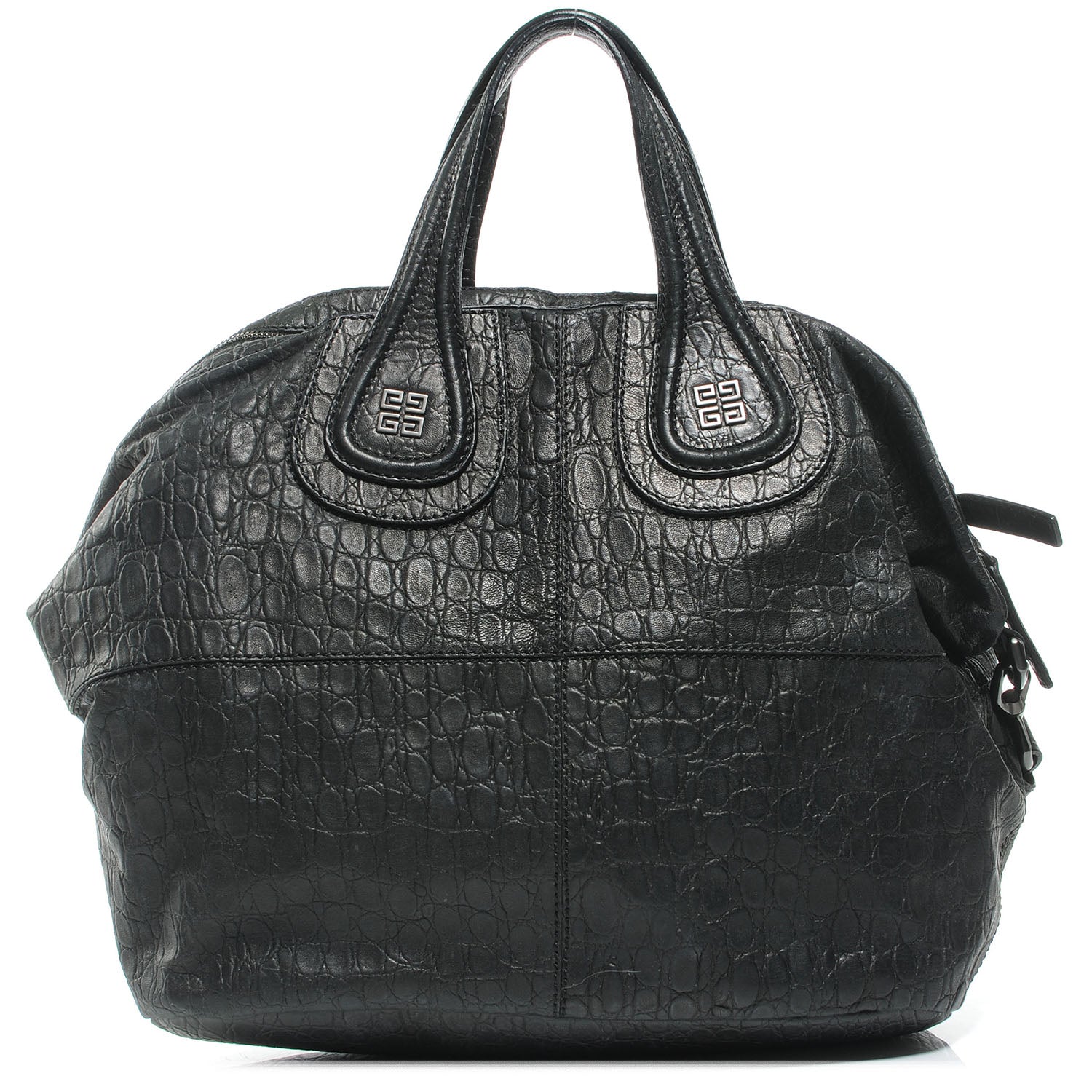 Givenchy Calfskin Crocodile Embossed Medium Nightingale Black 1 of 6