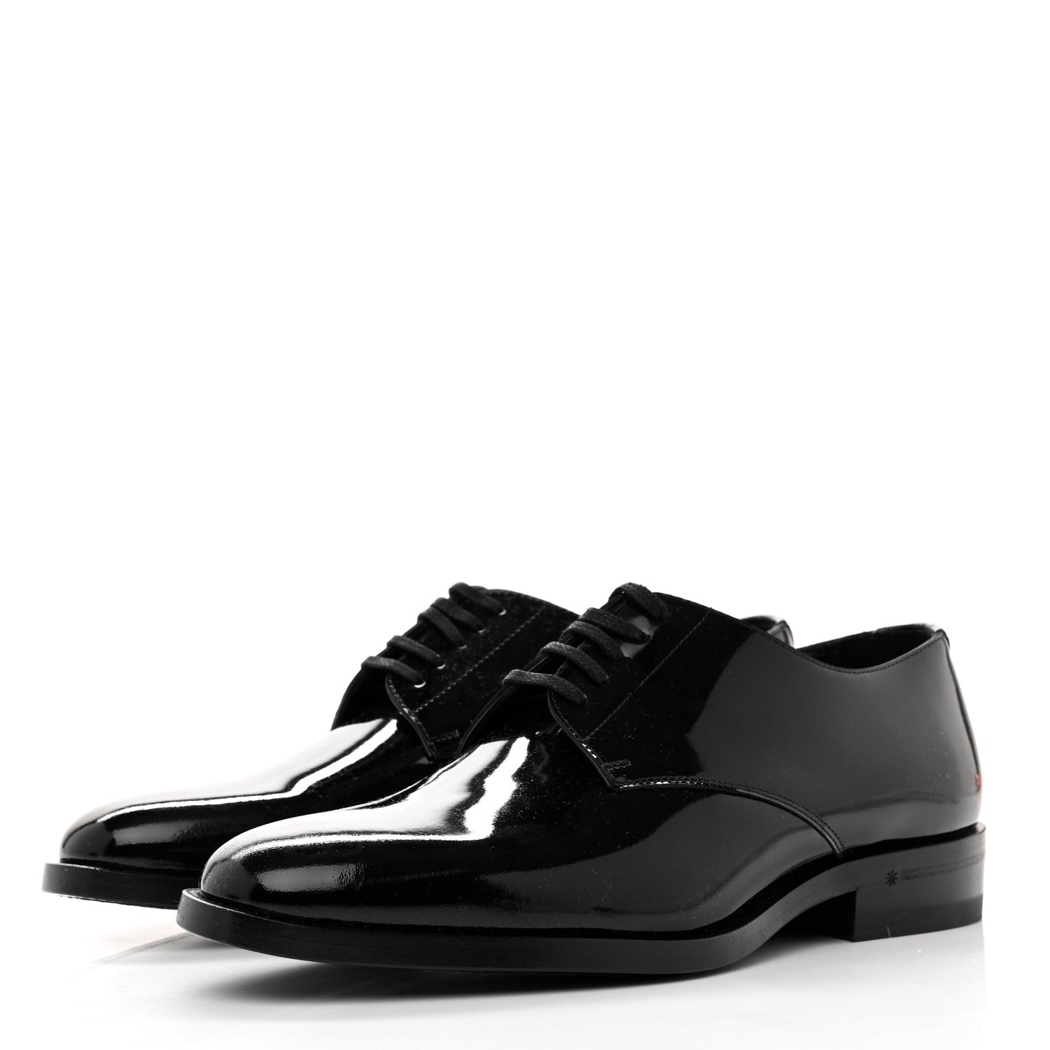 Saint Laurent Patent Calfskin Mens Derby Lace Up Shoes 36.5 Black 3 of 8