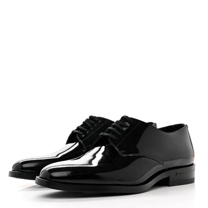 Saint Laurent Patent Calfskin Mens Derby Lace Up Shoes 36.5 Black 3 of 8