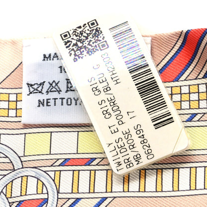 Hermes Silk Brides et Gris Twilly Rose Poudre Bleu Gris 3 of 4