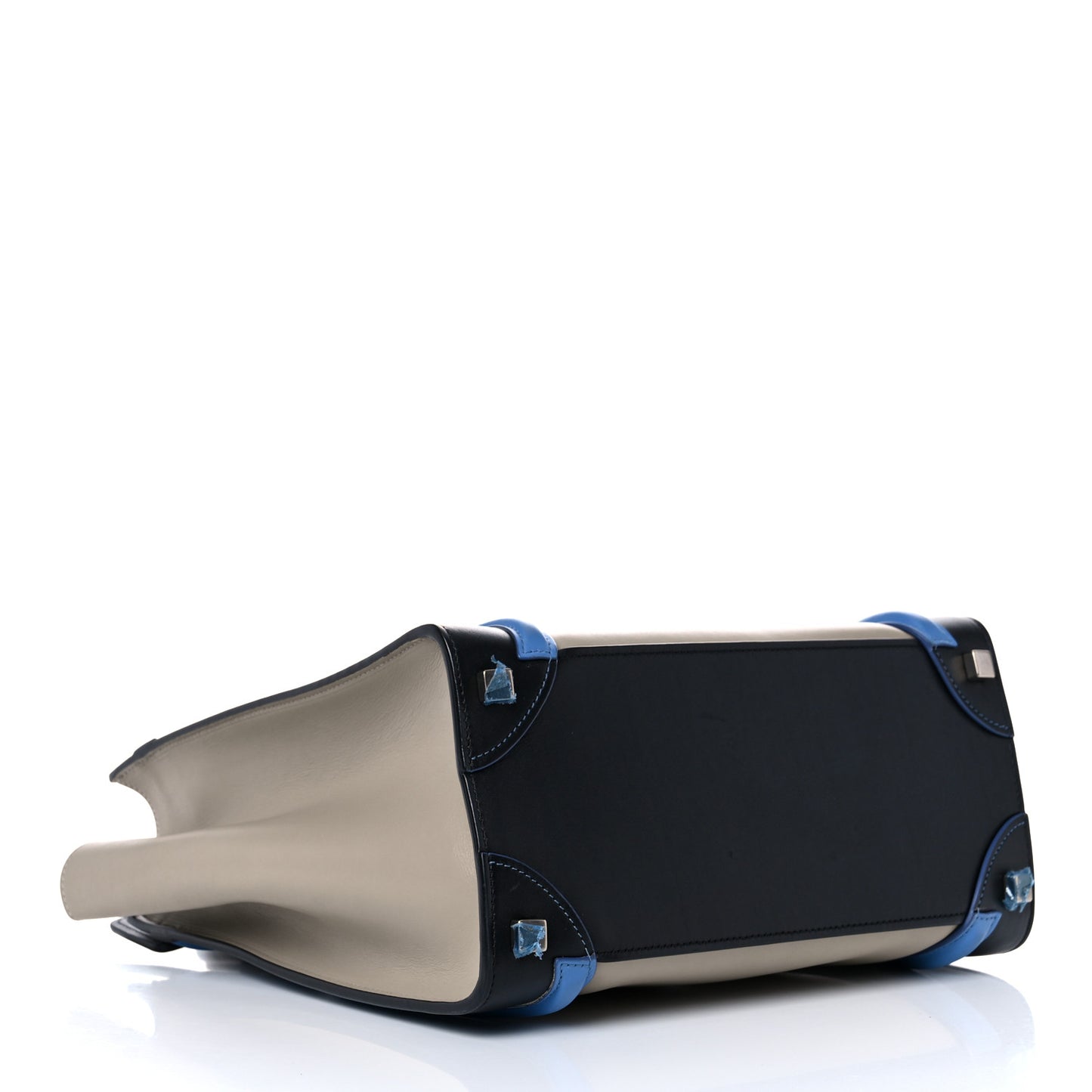 Shiny Smooth Calfskin Micro Tri-Color Luggage Quartz
