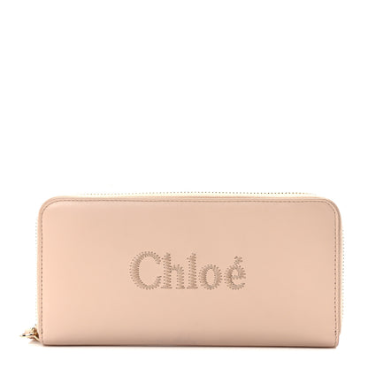 Chloe Lambskin Sense Zip Around Wallet Cement Pink 1 of 9