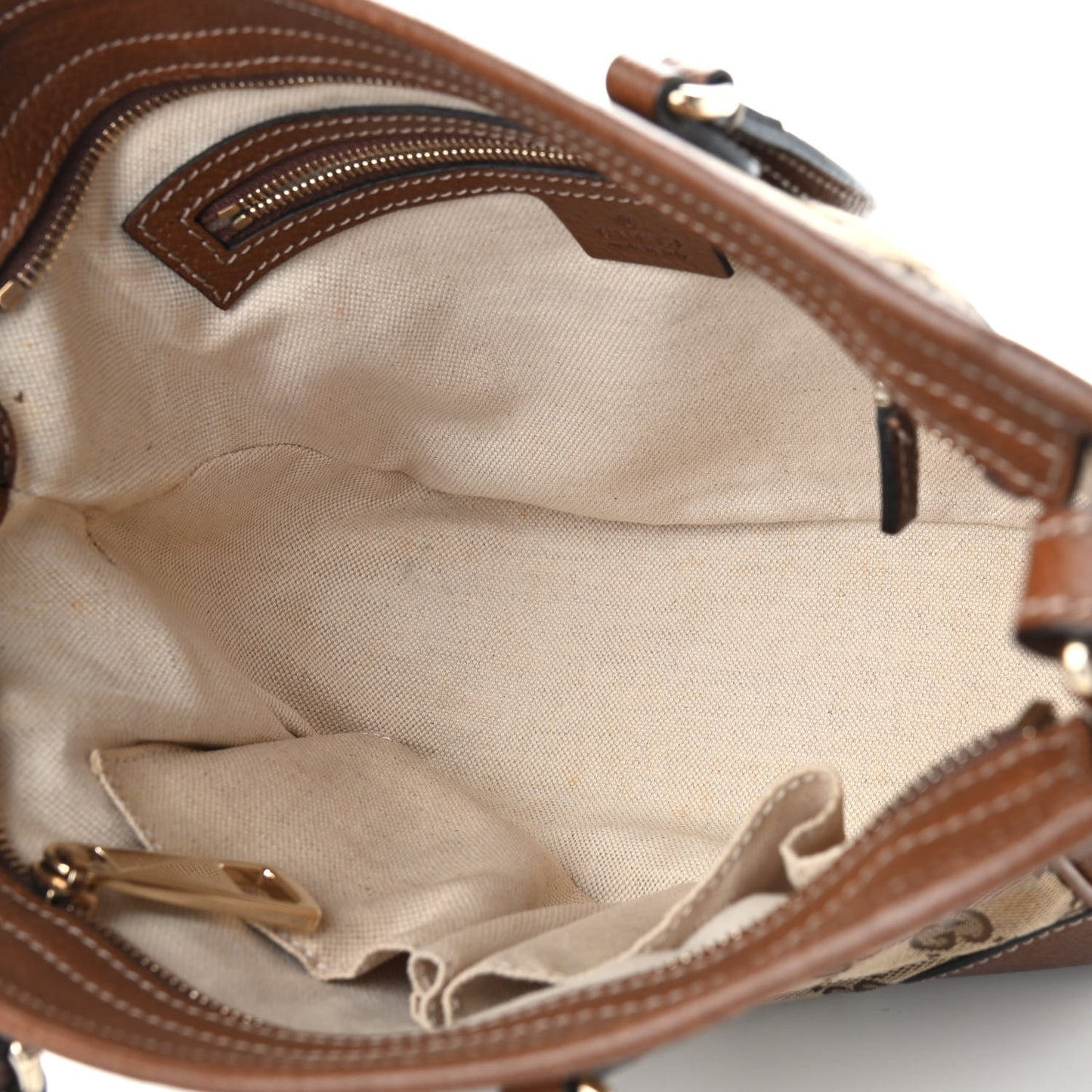 Monogram Textured Calfskin Mini Bree Top Handle Bag Beige Ebony Nocciola