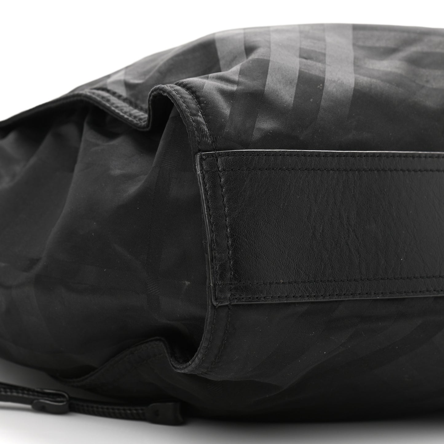 Nylon Tonal Check Buckleigh Packable Tote Black