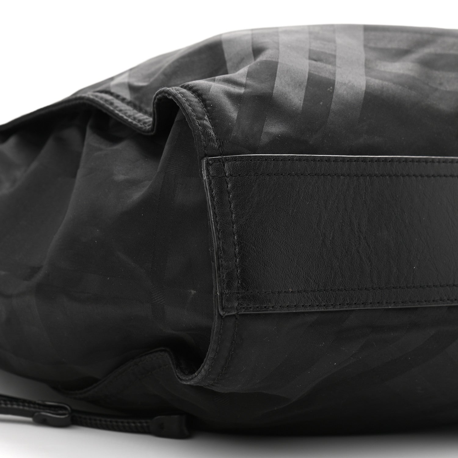 Burberry Nylon Tonal Check Buckleigh Packable Tote Black 10 of 13