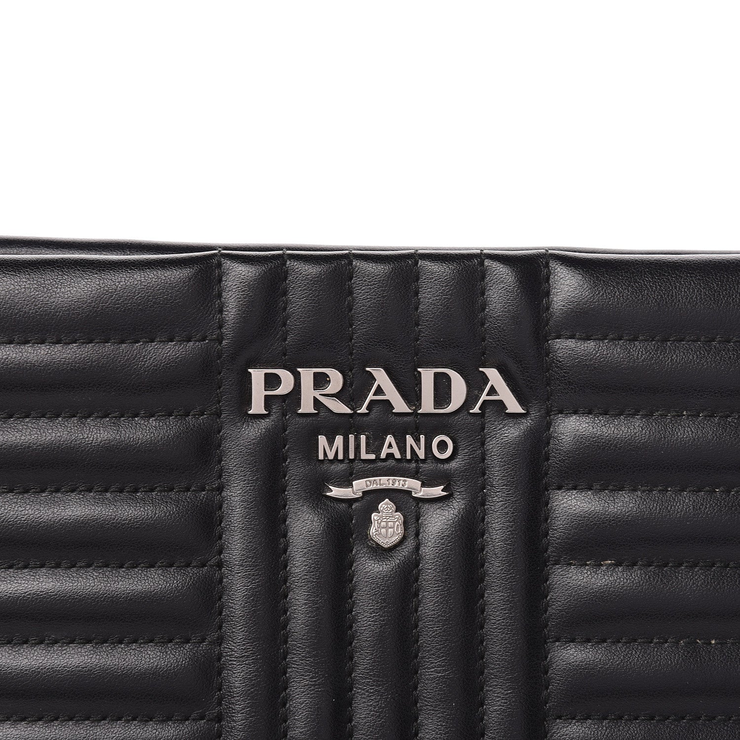 Prada Soft Calfskin Impunture Diagramme Clutch Black 9 of 9