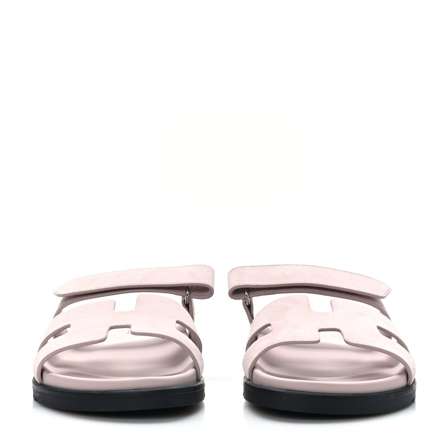 Hermes Suede Goatskin Womens Chypre Sandals 40 Rose Porcelaine 2 of 8