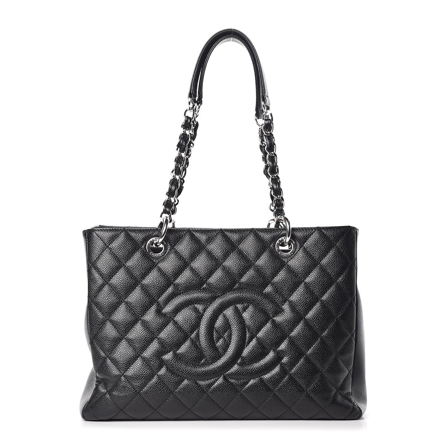 Caviar Quilted Grand Shopping Tote GST Black