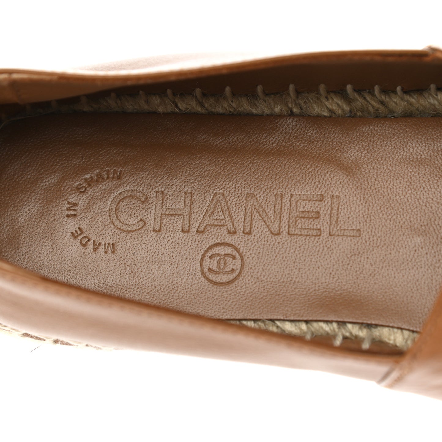 Calfskin CC Espadrilles 36 Light Brown