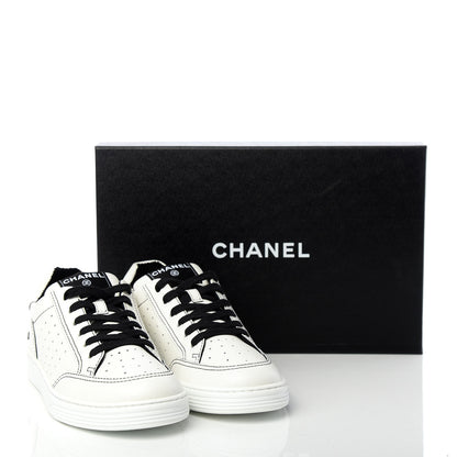Chanel Calfskin Womens Logo Sneakers 40 Black White 11 of 11