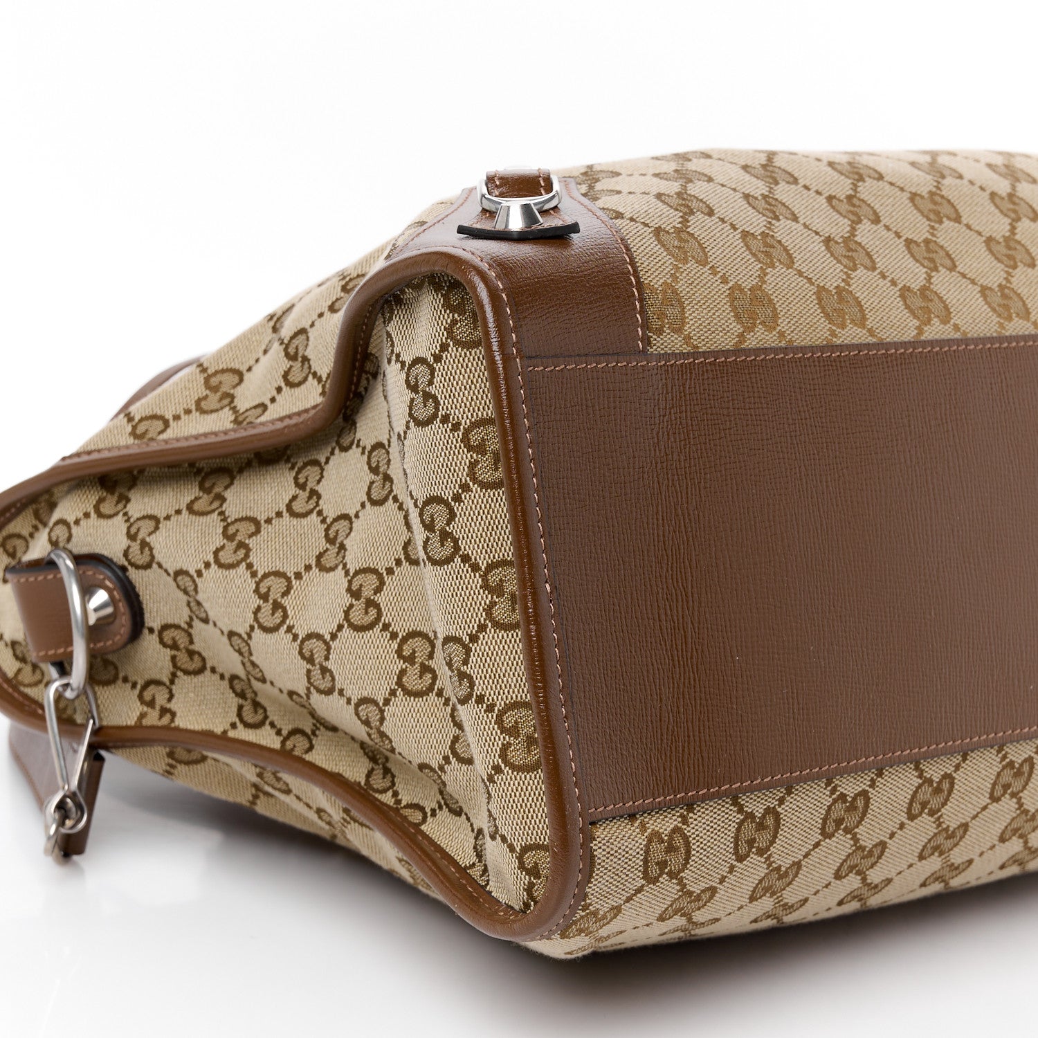 Balenciaga X GUCCI GG Monogram Azalea Calfskin Neo Classic Silver Hardware Medium City Beige Ebony Brown Sugar 9 of 10