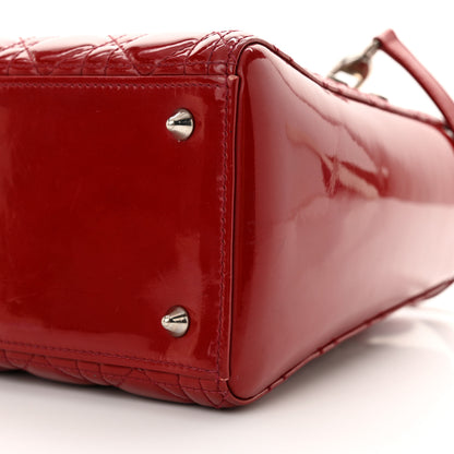 Christian Dior Patent Cannage Medium Lady Dior Red 10 of 16