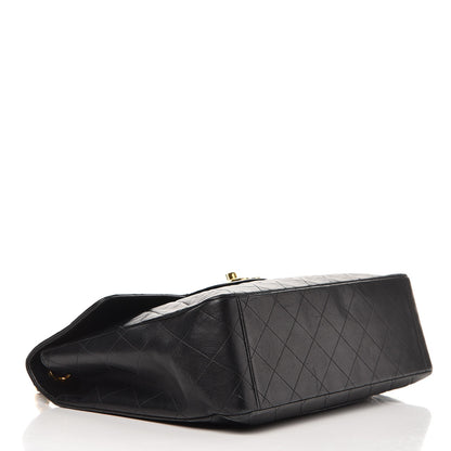Louis Vuitton CHANEL Lambskin Quilted XL Jumbo Single Flap Black 5 of 14