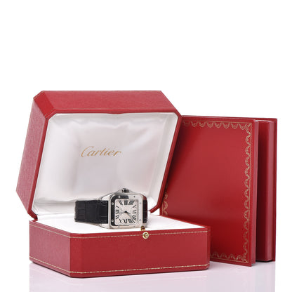 Cartier Stainless Steel Alligator 38mm Santos 100 Automatic Watch 9 of 9