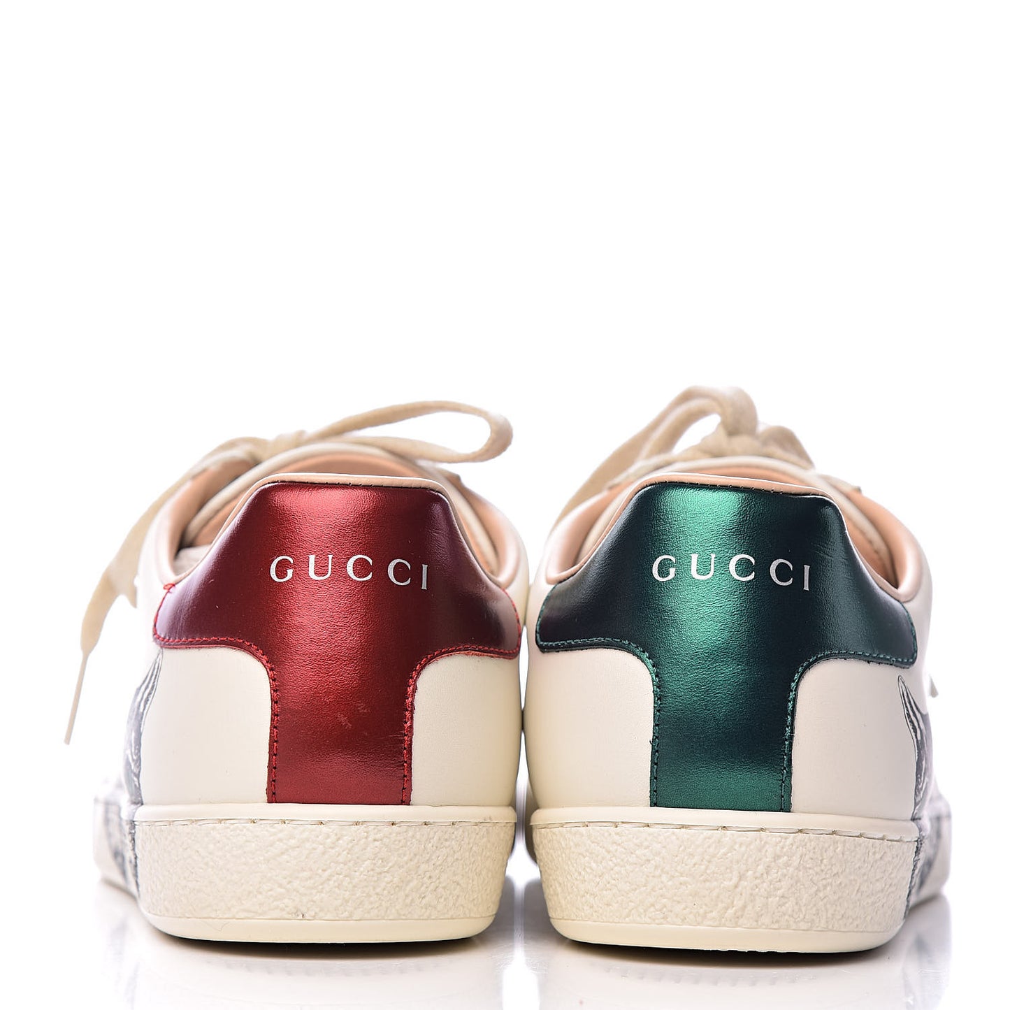 Calfskin Mystic Cat Print Womens Ace Sneakers 40 White