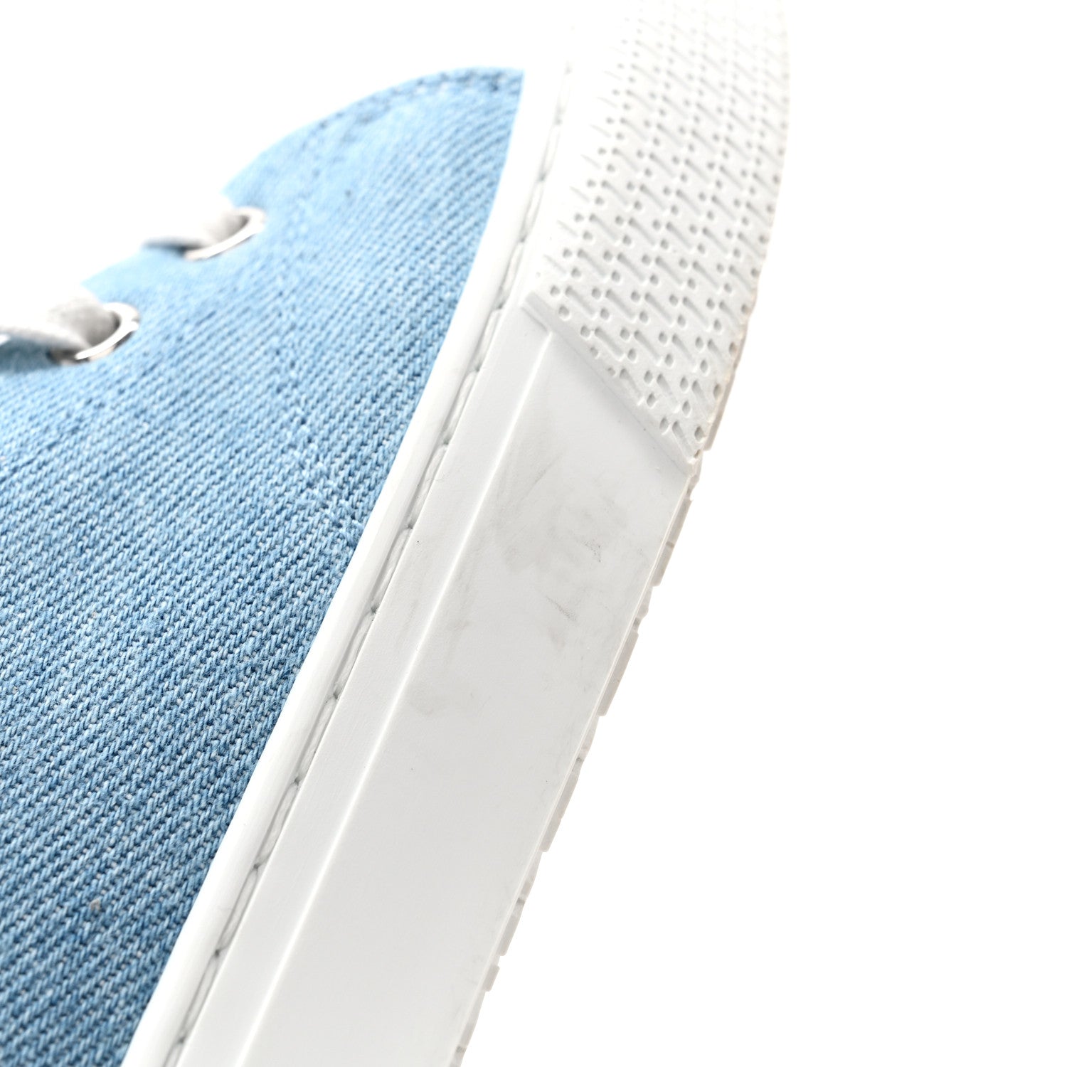 Hermes Denim Illico High Top Sneakers 36.5 Bleu Clair White 9 of 10