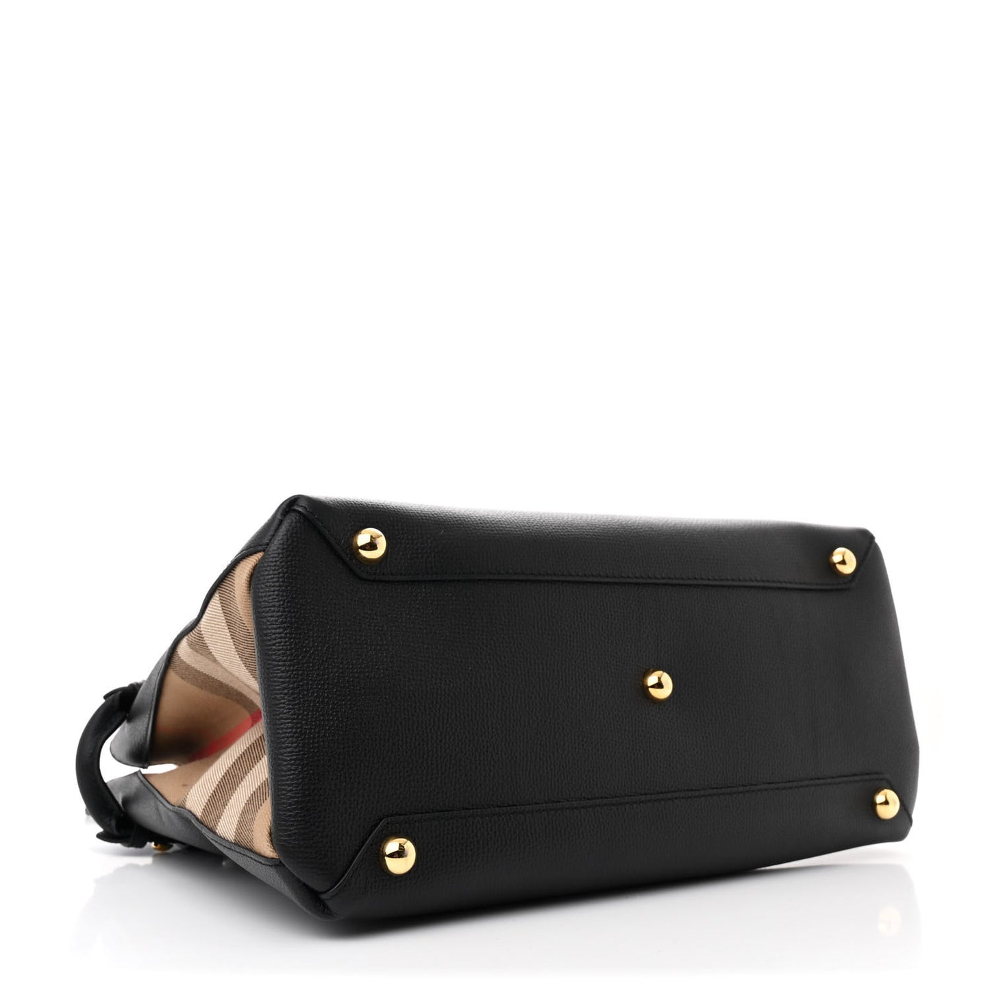 Derby Calfskin House Check Medium Banner Tote Black