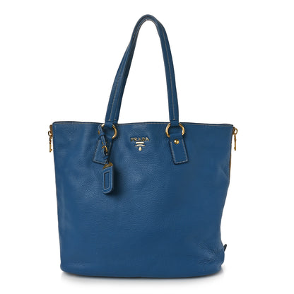 Prada Vitello Phenix Side Zip Tote Cobalto 1 of 11