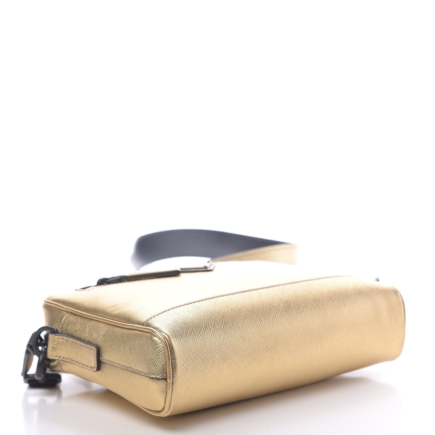Prada Metallic Saffiano Wristlet Crossbody Platino 4 of 10