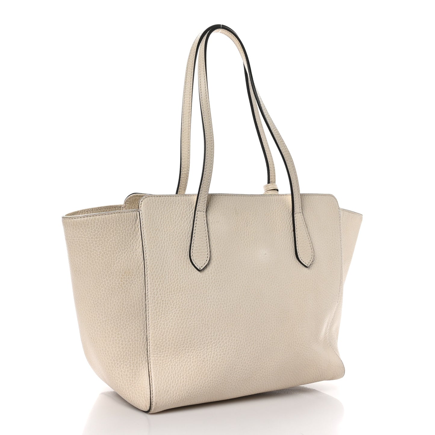 Dollar Calfskin Small Swing Tote Mystic White