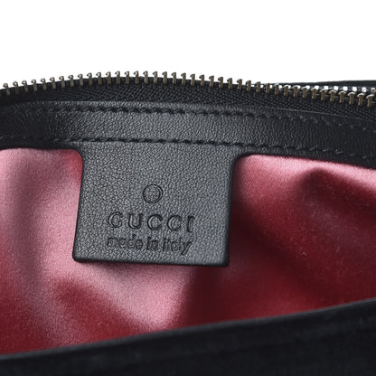 Gucci Velvet Matelasse Loved Embroidered Medium GG Marmont Shoulder Bag Black 8 of 9