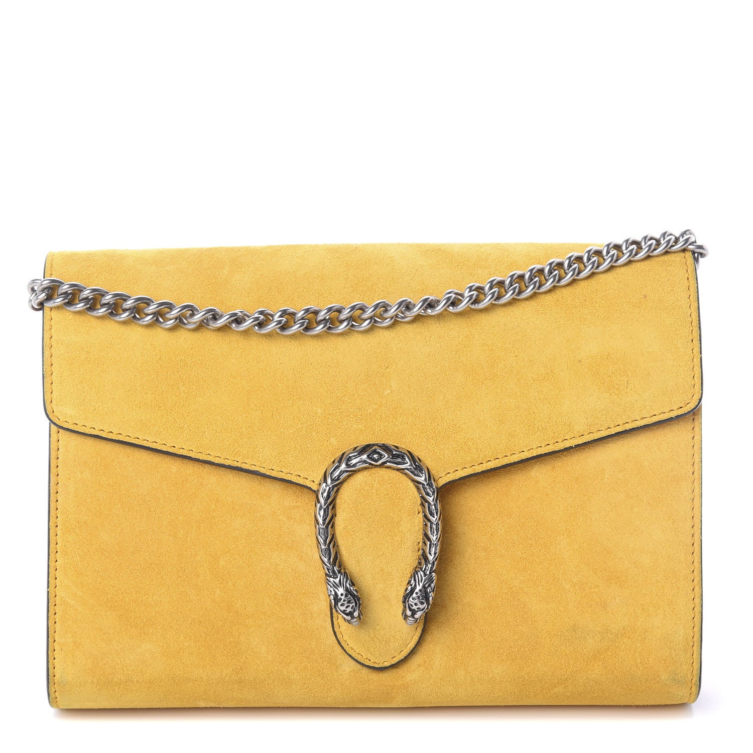 Gucci Suede Mini Dionysus Chain Wallet Yellow 1 of 7