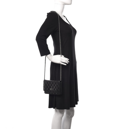 Chanel Lambskin Quilted Wallet On Chain WOC Black 2 of 11