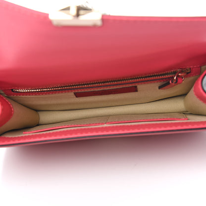 Valentino Garavani Vitello Medium Glam Lock Rockstud Flap Deep Rose Scarlet Grey Green 4 of 9