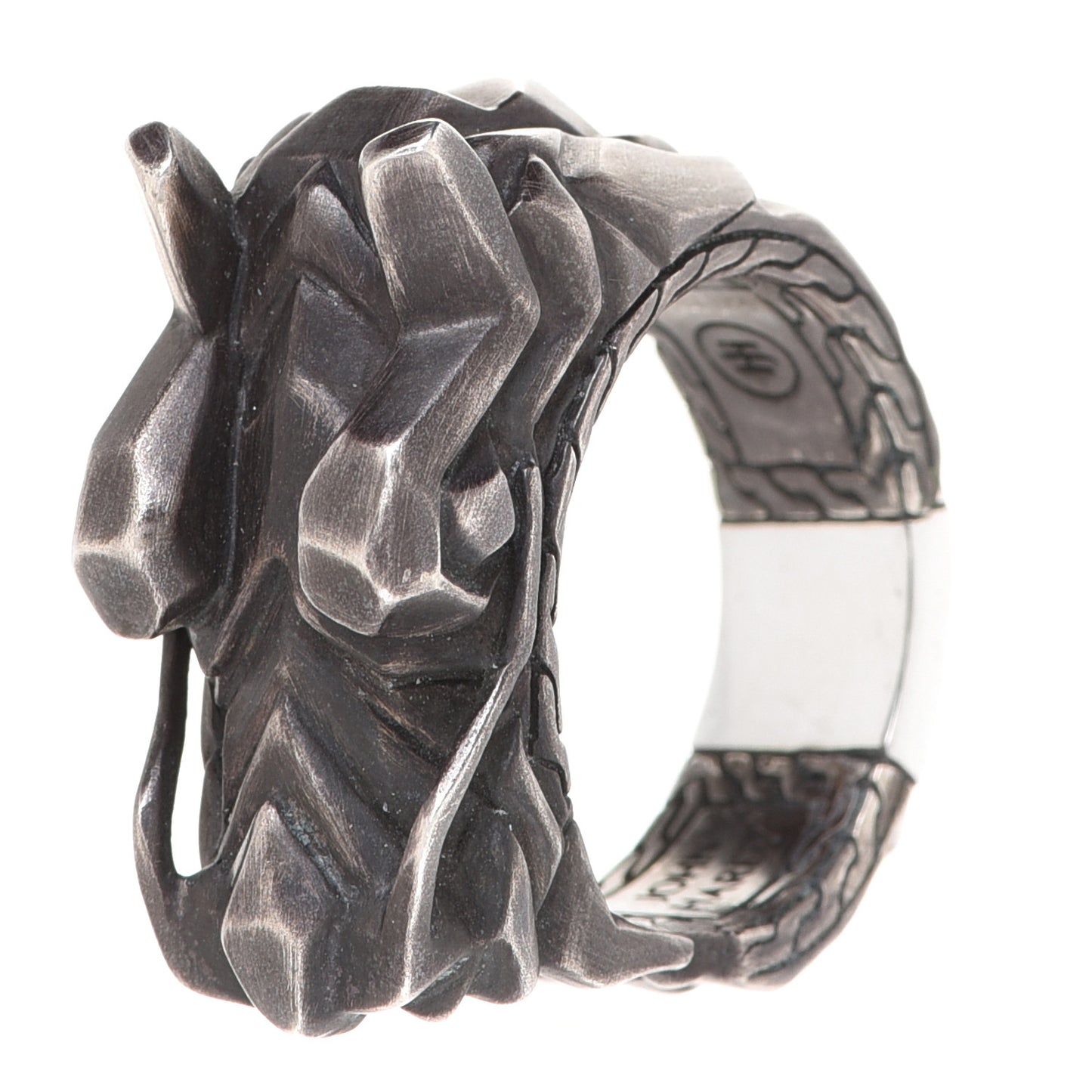 Blackened Sterling Silver Naga Dragon Head Ring 65 11