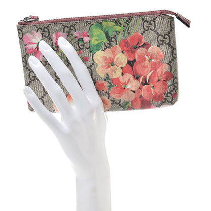 Gucci GG Supreme Monogram Blooms Pouch Beige Multicolor Dry Rose 2 of 10