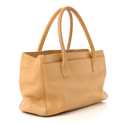 Chanel Calfskin Mademoiselle Lock Cerf Shopper Tote Beige 3 of 11