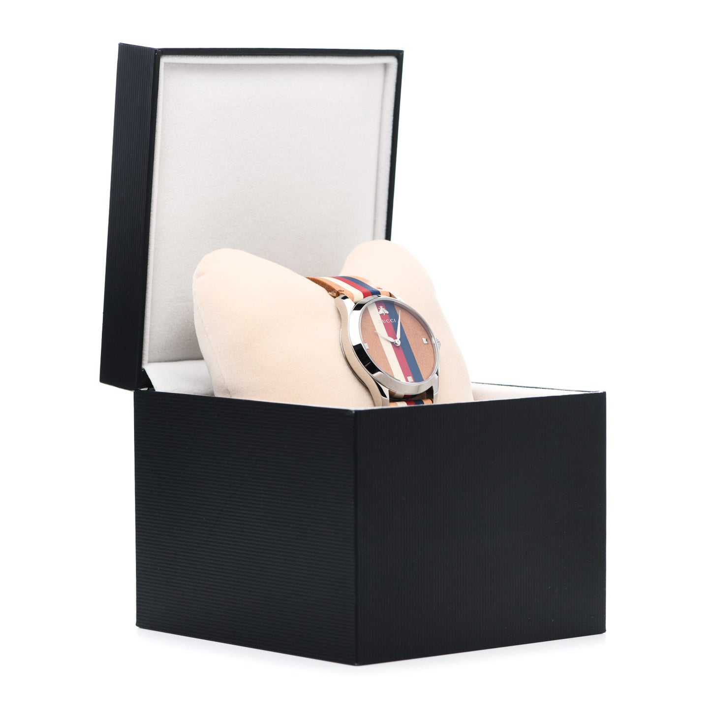 Stainless Steel Calfskin 38mm G-Timeless Stripe Web Quartz Watch Brown