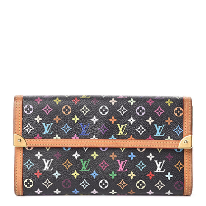 Louis Vuitton Monogram Multicolor Porte Tresor International Wallet Black 1 of 15