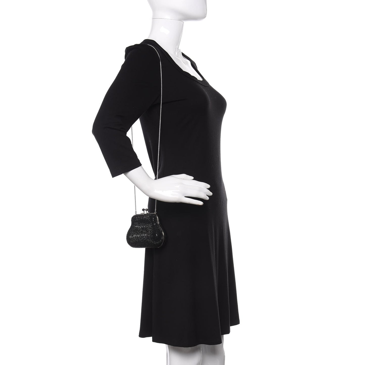 Swarovski Crystal Minaudiere Clutch Black