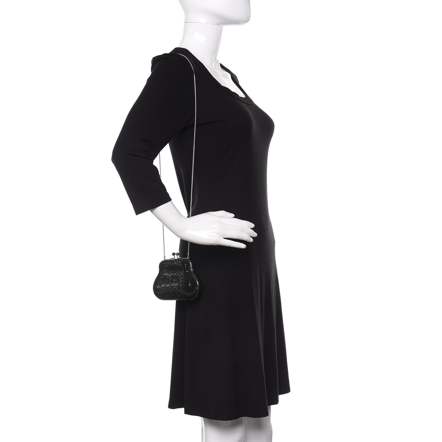 Judith Leiber Swarovski Crystal Minaudiere Clutch Black 2 of 10