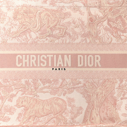 Christian Dior Canvas Toile De Jouy Embroidered Large Book Tote Pink 8 of 12