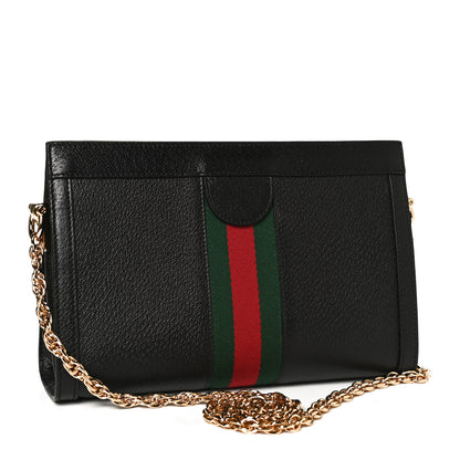 Gucci Calfskin GG Web Small Ophidia Chain Shoulder Bag Black 3 of 11