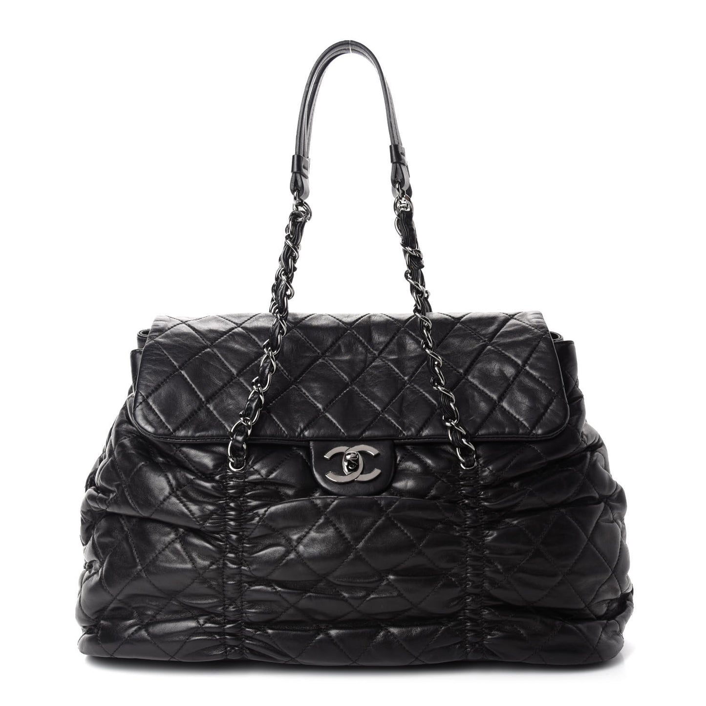 Lambskin Quilted Sharpei Flap Black